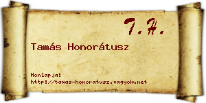 Tamás Honorátusz névjegykártya