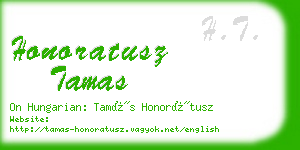 honoratusz tamas business card